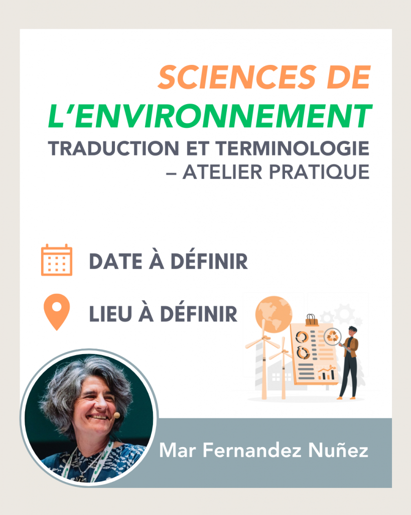 Atelier pratique : terminologie de la traduction environnementale