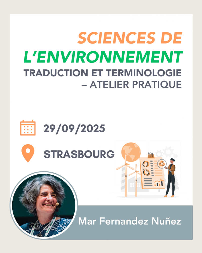 Atelier terminologie environnementale (anglais-français) Strasbourg
