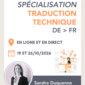 Spécialisation à la traduction technique DE > FR