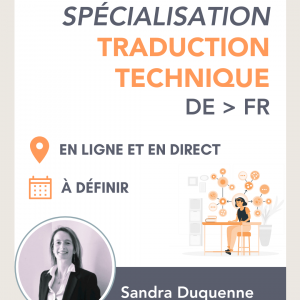 Spécialisation à la traduction technique DE > FR